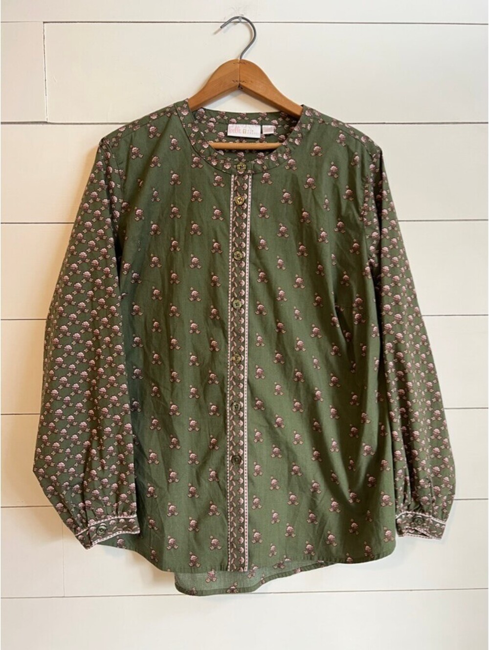 Blockprint Boho Blouse Belle by Kim Gravel size XL Business Casual Cottage Fairy